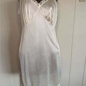 Elegant Light yellow Lace Trim Slip Dress